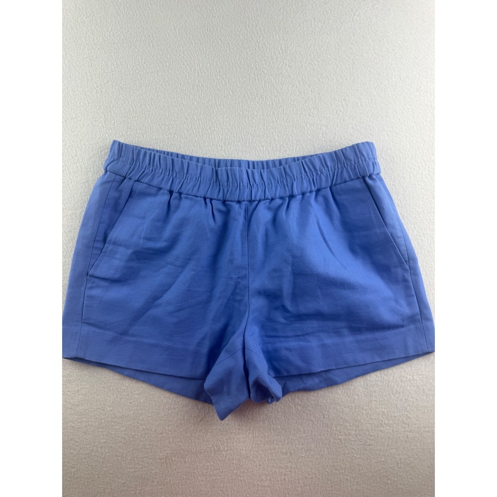 J.Crew Womens Periwinkle Blue Cotton Elastic Waist Pull On Shorts A5329 Size 4